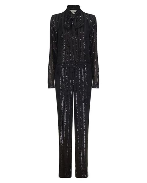 michael kors black jumpsuit free shipping|Michael Kors black sequin jumpsuit.